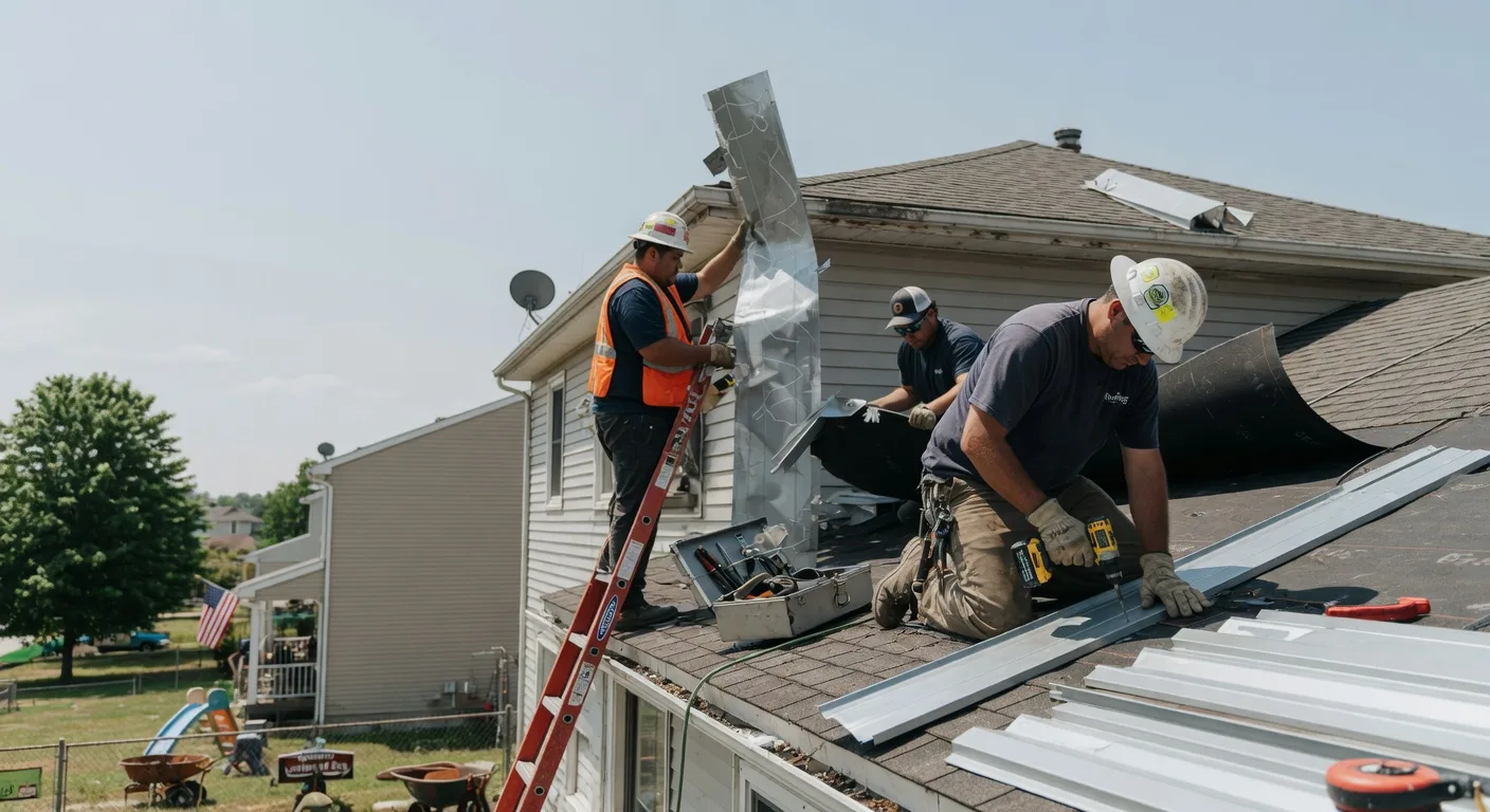 Storm Damage Metal Roof Repair in Taylorsville, IN